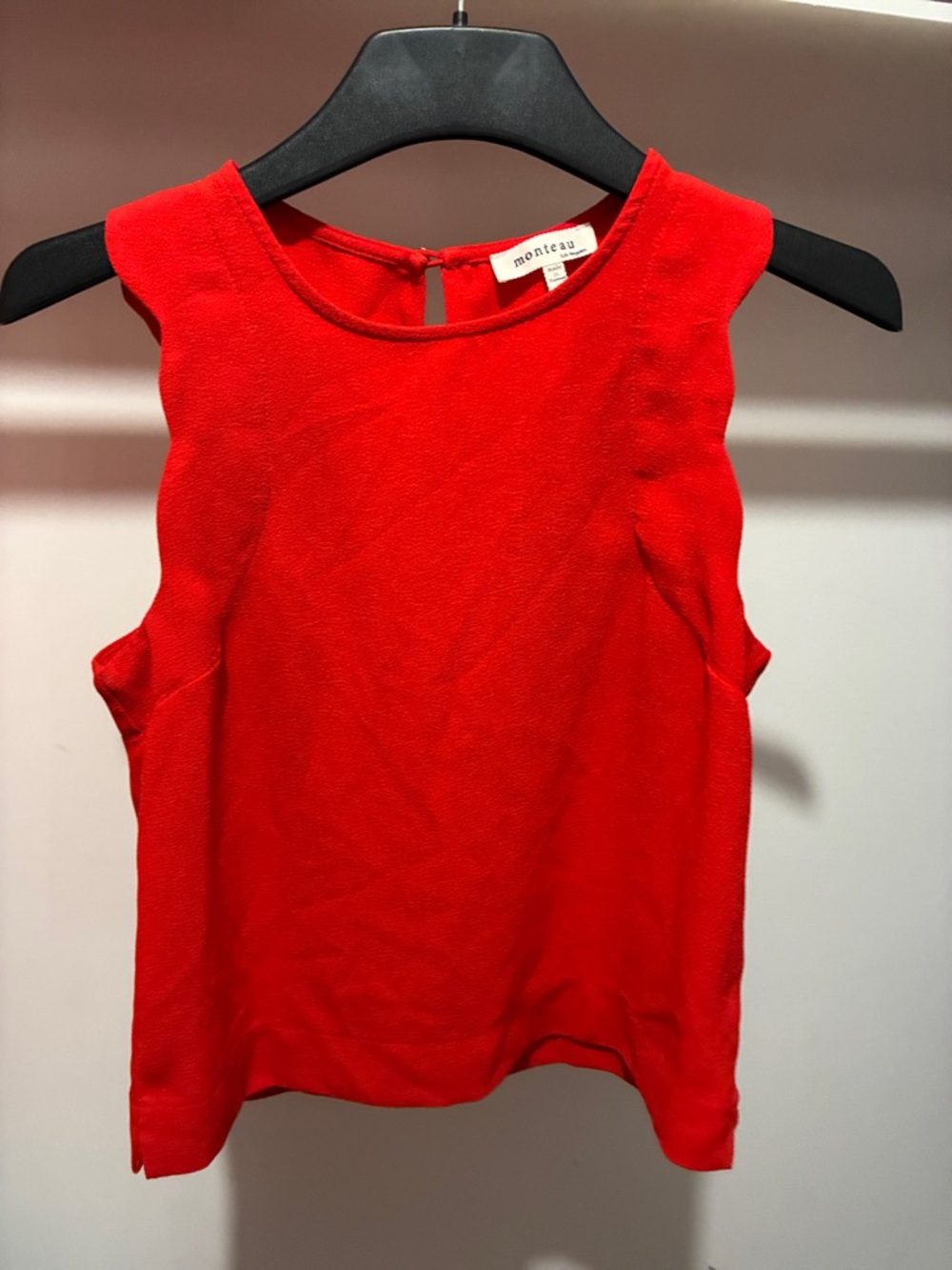 Monteau Bright Red Sleeveless Tank Top